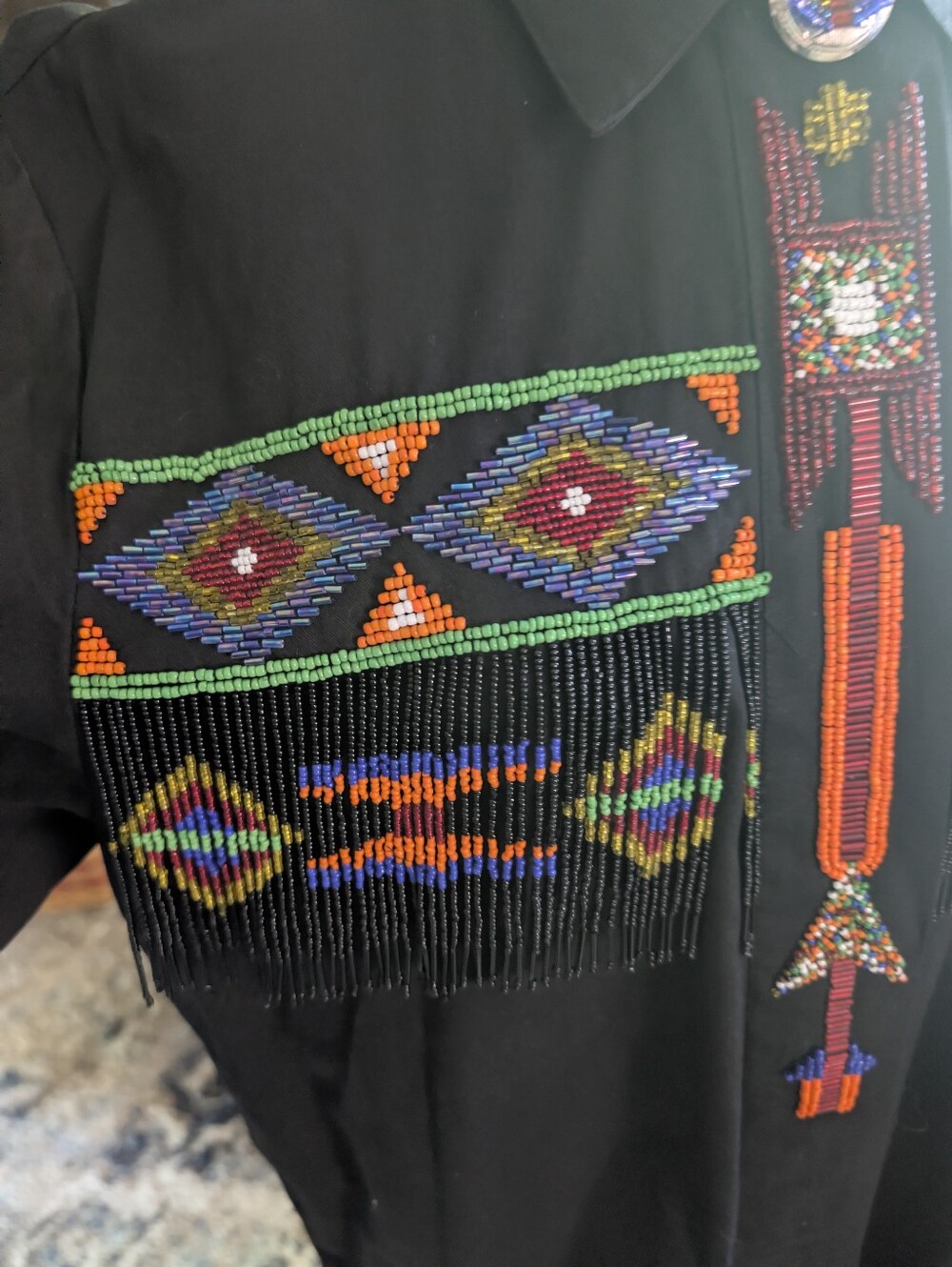 Vintage Beaded Embroidered Fringe Western Shirt - Picture 2 of 6